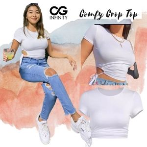 White Cropped Top